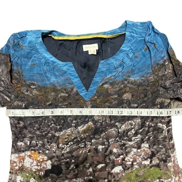 Meadow Rue Anthropologie Scotland Landscape Silk Dress - Picture 4 of 7